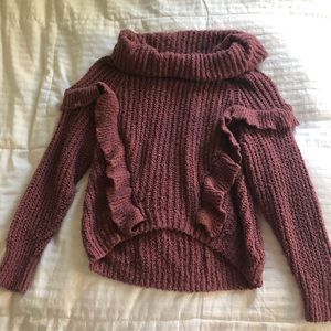 Express ruffle knit sweater